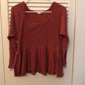 Cotton peplum long sleeve